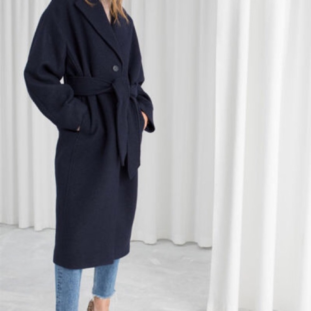 ISO Black or Blue & Other Stories Wrap Coat